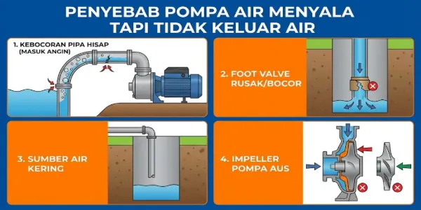Penyebab Pompa Air Menyala Tapi Tidak Keluar Air