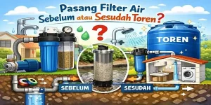Filter air sebelum ata sesudah toren