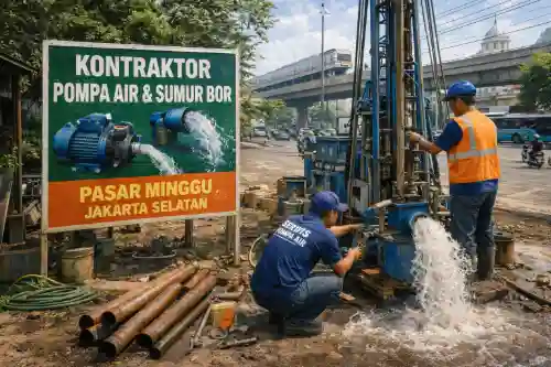Kontraktor Pompa Air dan Sumur Bor Pasar Minggu Terpercaya